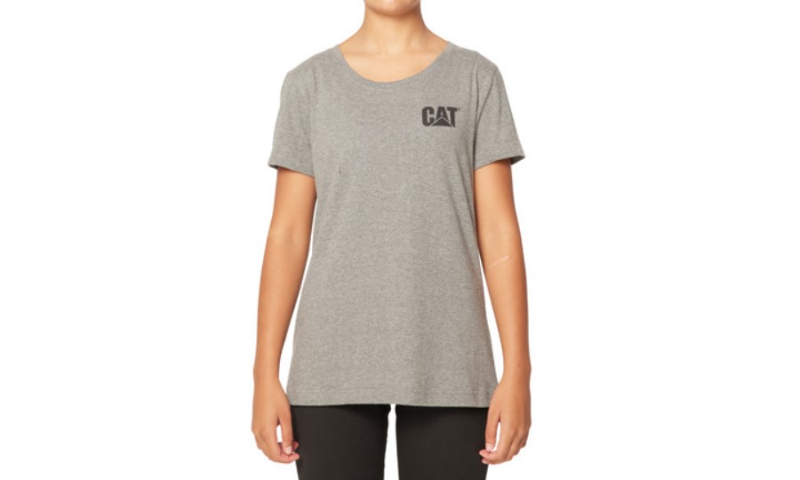 Camiseta De Marca De Mujer Caterpillar Gris Jaspeado Oscuro