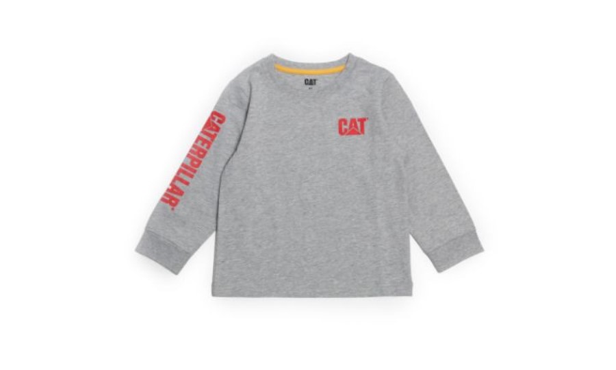 Camiseta De Manga Larga Con Estandarte De La Marca Para Niños Caterpillar