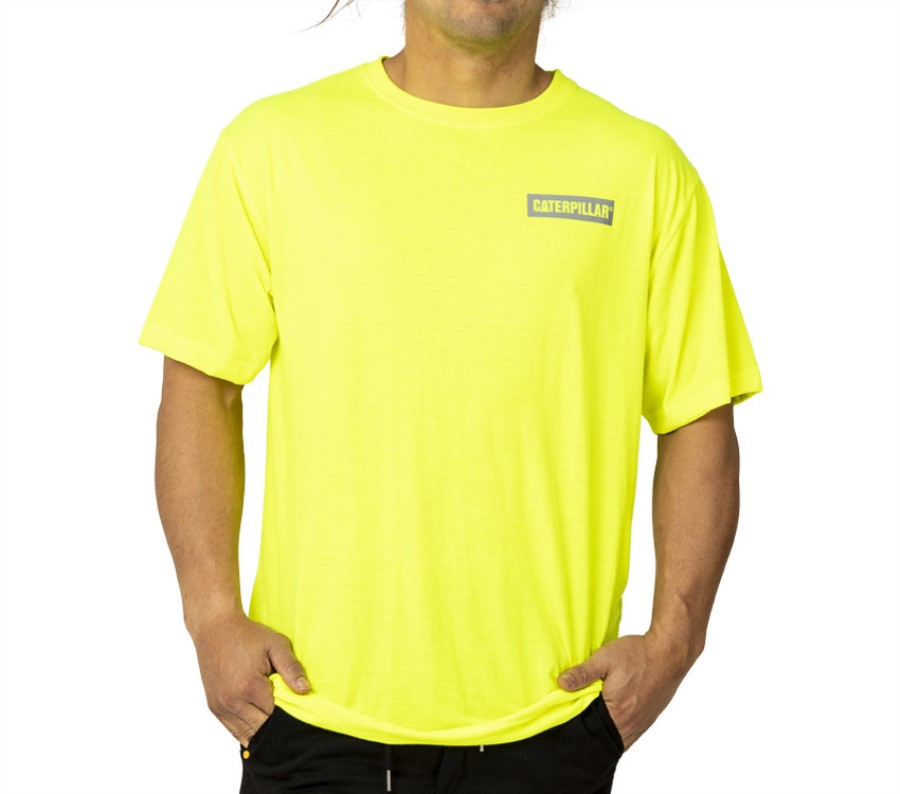 Camiseta De Manga Corta Triton Block Hi-vis Caterpillar Amarilla