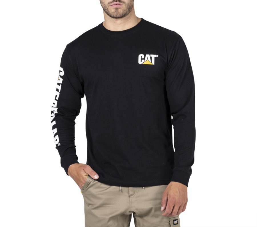 Camiseta De Manga Larga Con Estandarte De La Marca Registrada Oruga Negra