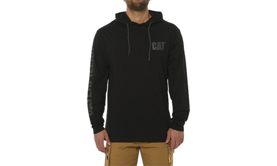 Camiseta Upf Con Capucha Y Manga Larga Black Caterpillar