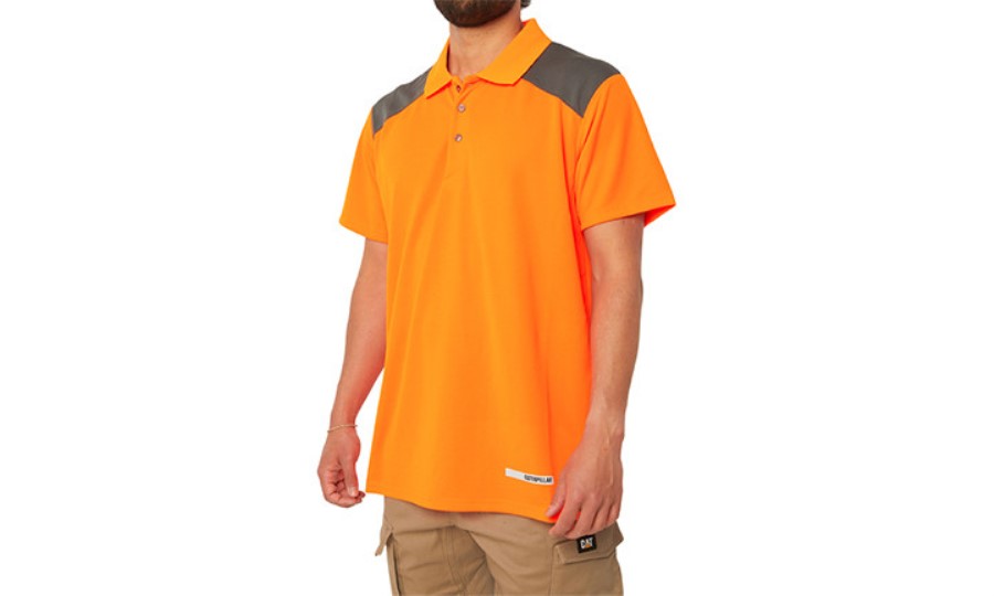 Polo De Alto Rendimiento De Alta Visibilidad Caterpillar Naranja De Alta Visibilidad
