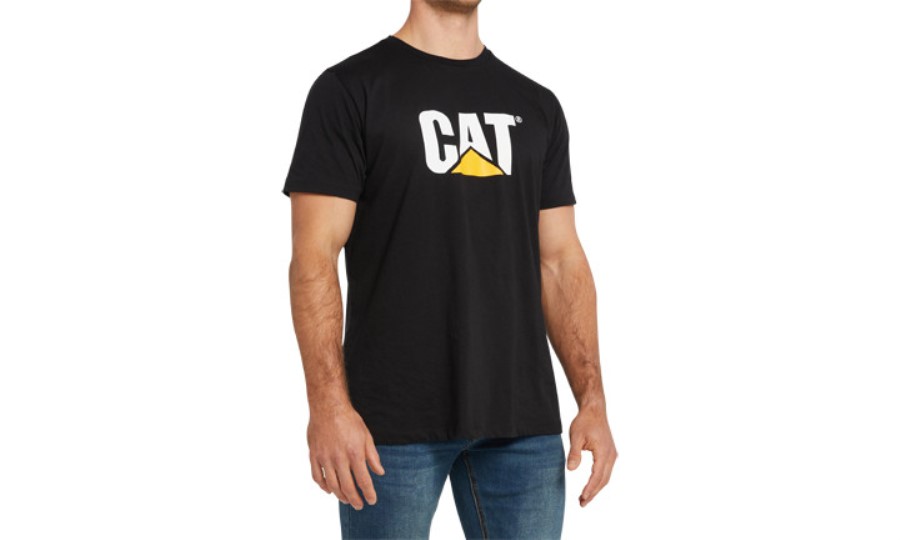 Camiseta Con Logotipo Original En Tono Negro Marca Caterpillar